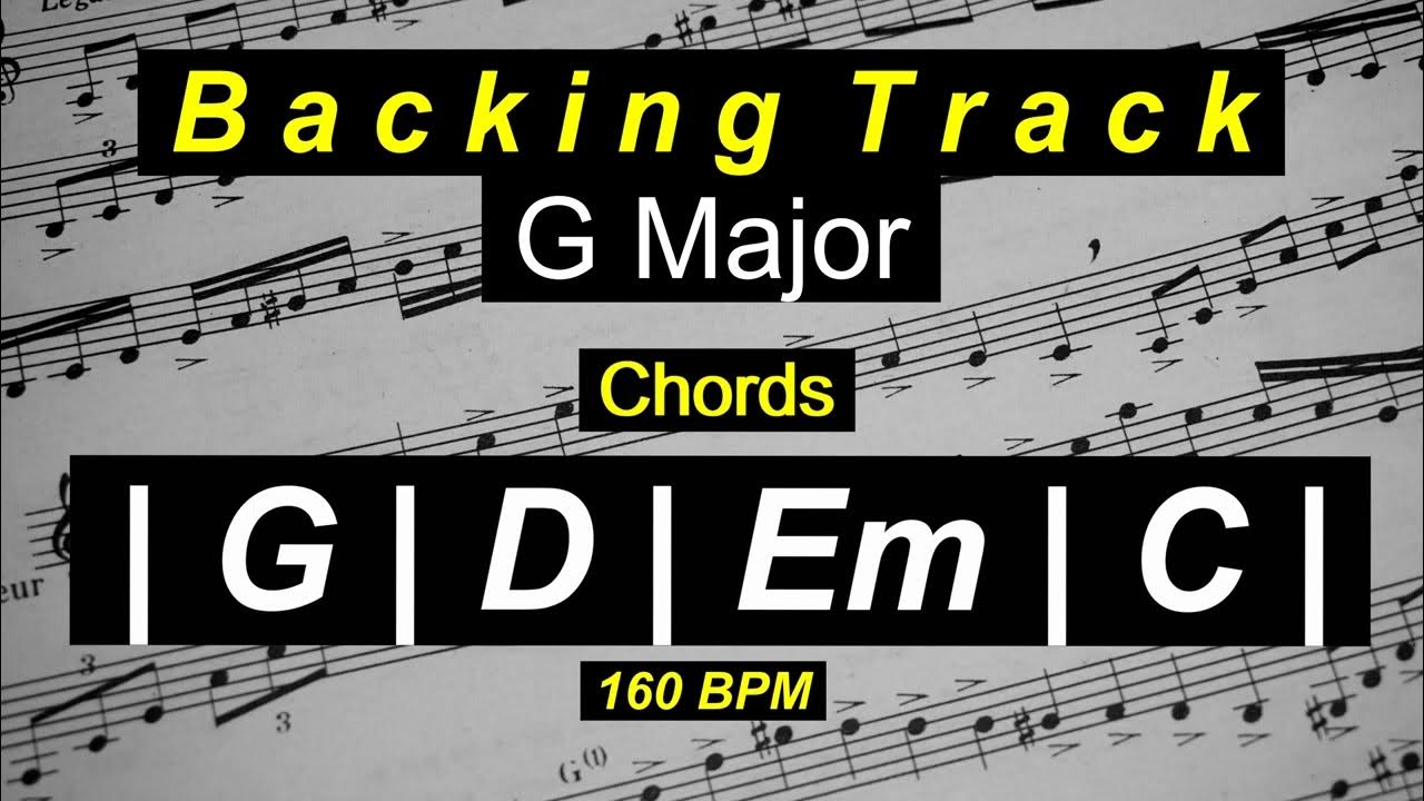 Rock Pop Backing Track G MAJOR 160 BPM 4/4 Time Signature G D