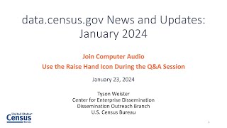 data.census.gov News and Updates: January 2024