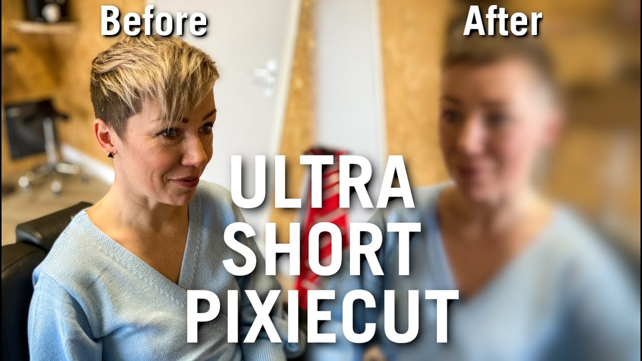 'GET RID OF ALL THE BLOND!' Ultra short pixiecut for gorgeous model - HFDZK Haircut tutorial