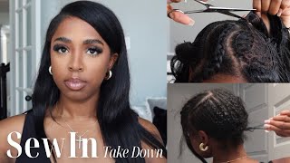 How To : Sew In removal at Home | Sew In take down | Houston Stylist Review