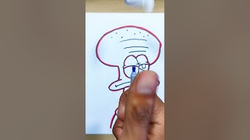 Drawing squidward with Glitch Effect