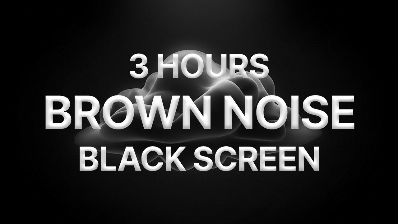 Brown Noise Black Screen (3 Hours) | Pure Low Frequency Sound
