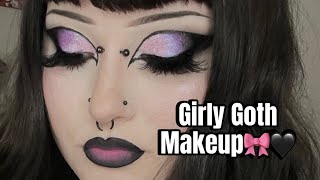 Girly Goth makeup tutorial 🎀🕸️🖤