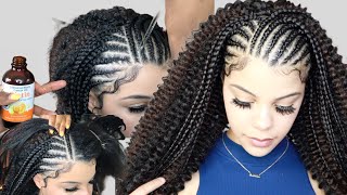 Lightweight Feed in braids crochet hairstyle for the summer braiding for beginners | Outre hair