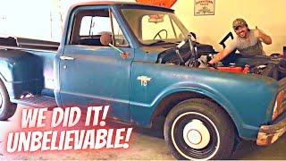 It's ALIVE! We Got It Started! The 1967 Chevy C10 Stepside Barn Find Is A Runner!