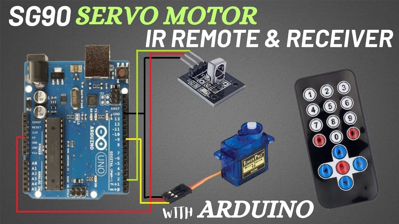 Control SG90 Servo Motor with IR Remote & IR Remote | Example Code & Library
