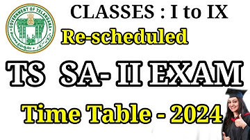 TS | Re-scheduled summative Assessment - 2|TS sa2 time table 2024#time table of sa2 examination