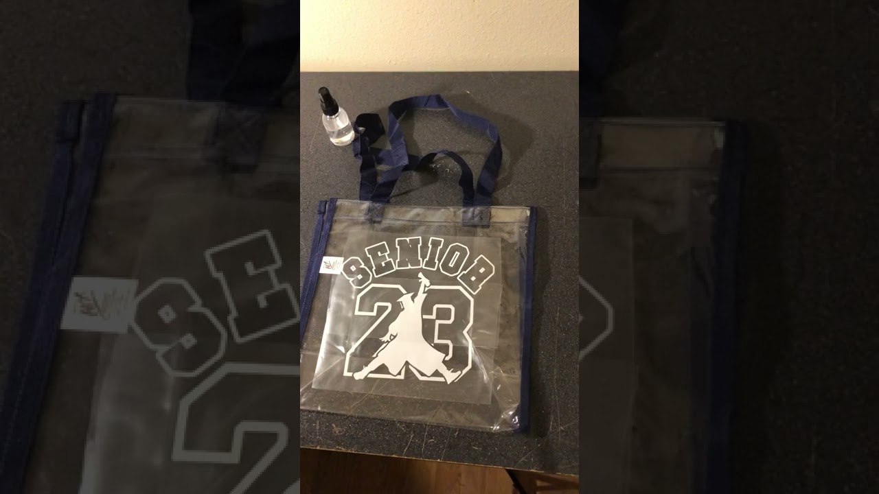 How to decorate a clear PVC bag with permanent vinyl. Stadium friendly