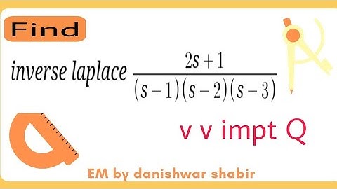 Easy trick to find inverse Laplace of 2s+1/(s-1)(s-2)(s-3) by partial factorisation method #bech