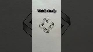 How to Draw an Impossible Square Optical Illusion @HRArts17 #drawing #3d #illusion #shortsviral