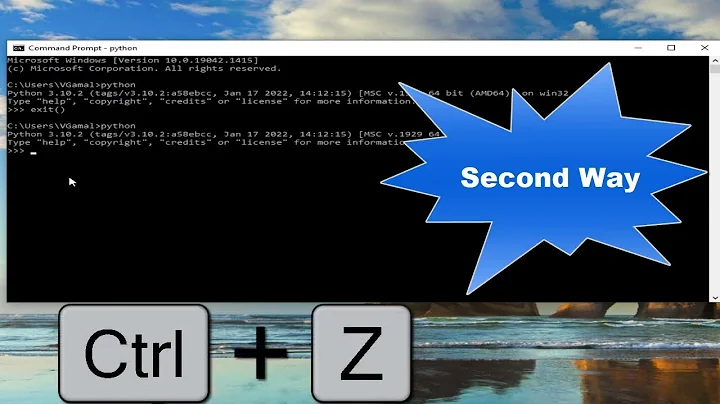 Two ways to exit python interpreter in command prompt and Windows PowerShell
