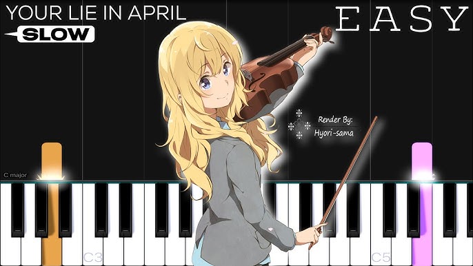 Your Lie In April - Hikaru Nara PARTITURA y TECLAS en PIANO 🎹🎵🎶 