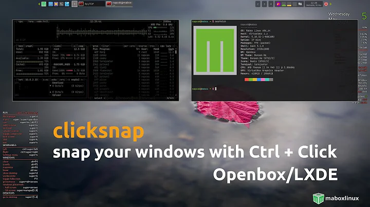 Clicksnap - snap windows by Ctrl + click (Openbox/LXDE)