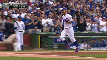 MIL@CHC: Zobrist opens the scoring with solo home run