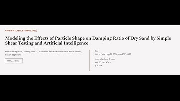 Modeling the Effects of Particle Shape on Damping Ratio of Dry Sand by Simple Shear T... | RTCL.TV