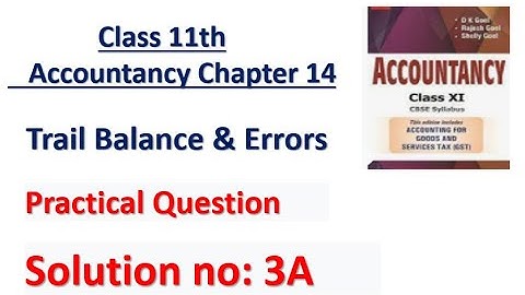 D.K. Goel Solution no: 3a Trail Balance & Error - Chapter 14 | Class 11 Accounts |
