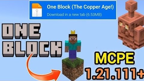 😍ONE BLOCK DOWNLOAD FOR MINECRAFT BEDROCK/PE 1.21.111+ (COPPER AGE UPDATE) || 