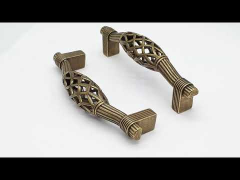 Меблеві ручки для кухні 96мм "RUSTIK" АнтічнийЗолото, видео 1