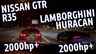 +2000 HP NISSAN GTR R35 vs +2000 HP Lamborghini Huracan Resimi