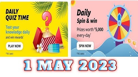 Amazon Funzone Quiz Answers Today| 1 MAY 2023|  @dailyquiztime #amazon #amazonfunzon
