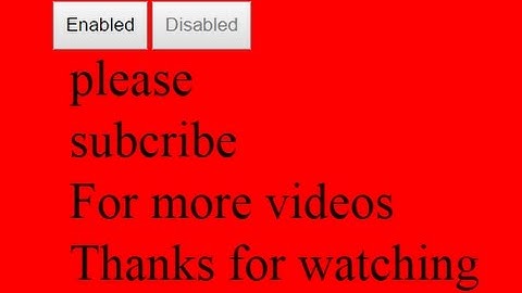 How to disable webpage Buttons using html attribute (Disabled)