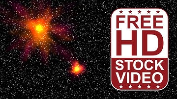 Free Stock Videos – abstract animated space stars and orange planets emitting rays on black