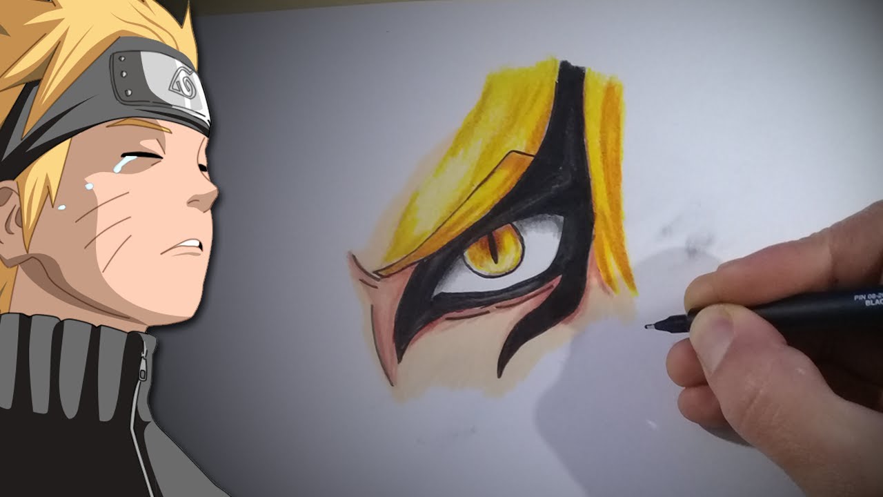 Fã fez desenho incrível de Naruto no modo Baryon utilizando somente lápis  de cor - Critical Hits