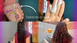 TESTEI O CREME DONA SKALA😍 #hair #cabelo #viral #cabelocacheado #youtube