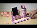 Homemade Pen stand and Mobile phone holder with ice cream sticks