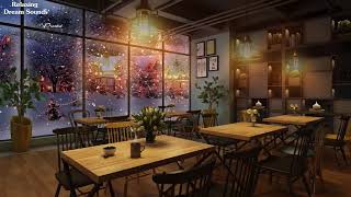 Christmas Coffee Shop with Instrumental Relaxing Christmas Music, Fireplace and Cafe Sounds