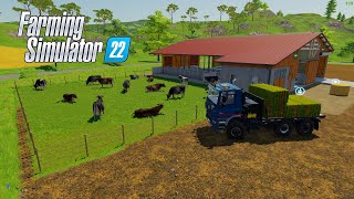 Начинаем развивать молочный бизнес, строим коровник в FARMING SIMULATOR 22 #32