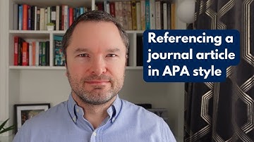 How to reference a journal article in APA style