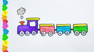 Çok Kolay Tren Çizimi Resim Defteri Renkli Çizimler