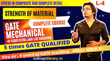 4 stresses in composite bar | full course strength of material for GATE AE ME XE CE