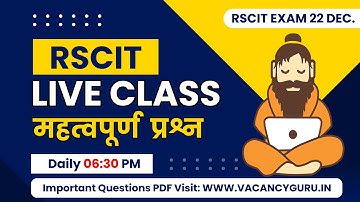 RSCIT Live Class 04🔴 RSCIT Exam Important Question RSCIT Computer Course RSCIT Exam 22 December 2024
