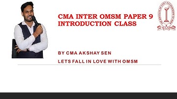 OMSM CMA INTER INTRODUCTION