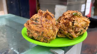 Giant Round Shaped Onion Pakoda Making | Indian Street Food