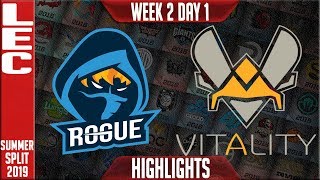 RGE vs VIT Highlights | LEC Summer 2019 Week 2 Day 1 | Rogue vs Vitality