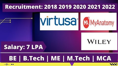 Off Campus Drive For 2022 2021 2020 2019 2018 Batch |  Virtusa Wiley & MyAnatomy Mass Hiring | 4LPA+