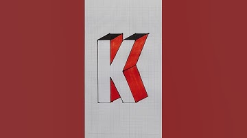 very easy 3d drawing letter K! 3d art illusion # #drawing #shortvideo #youtubeshorts #3d #shorts