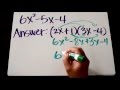 Factoring Trinomials Quiz