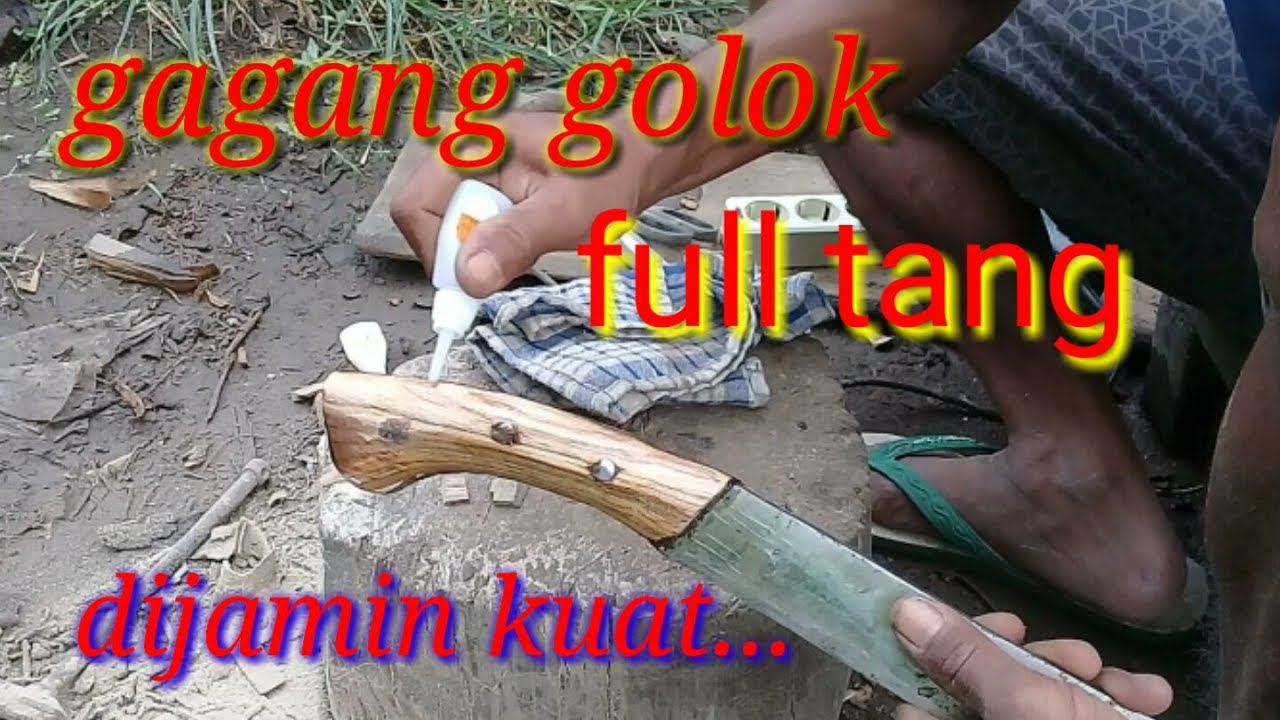 Cara membuat gagang parang golok full tang ketut darmanto 