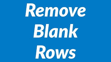 Remove Blank Rows