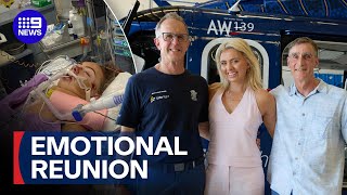 Alexa Leary's emotional reunion with doctors who saved her life | 9 News Australia
