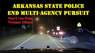 Arkansas State Police Trooper Ellison quickly ends multi-agency HIGH SPEED PURSUIT w\/ PIT Maneuver