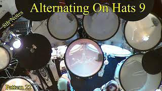 Alternating On Hi Hats 8th Notes Drum Lesson 9 Pattern 22