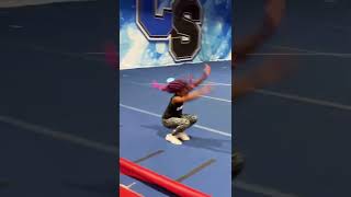 8 Year Old working on Back Handspring #shorts #cheerleading #cheer #tumbling