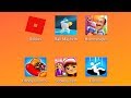 Roblox, Rugby.io, Ball Mayhem, Homescapes, Candy Crush Saga, Subway Surfers, Hole.io