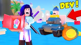 DJ said I couldn't catch up.. BUT THE DEVELOPER JOINED THE GAME (Roblox Unboxing Simulator)