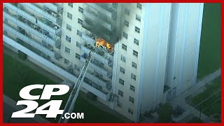Crews fight apartment fire in High Park neighbourhood